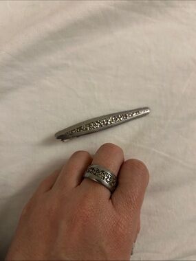 Stainless steel USA Floral Spoon Ring